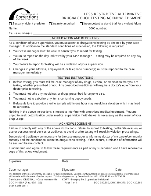 Form DOC14-035A  Printable Pdf