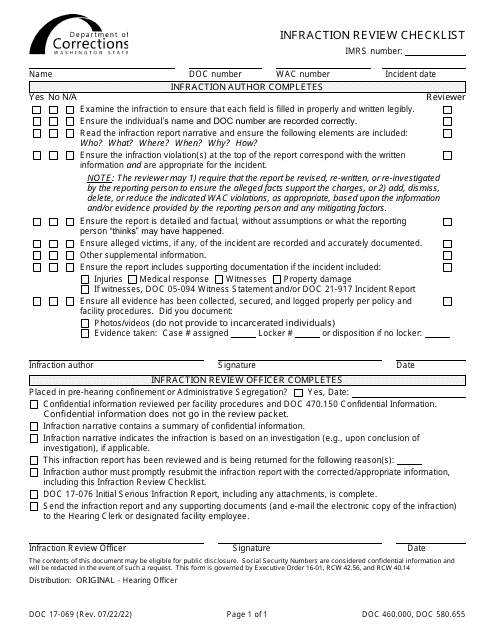 Form DOC17-069  Printable Pdf