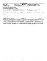 Form DOC17-070ES General Infraction Report - Washington (English/Spanish), Page 2
