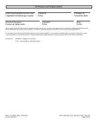 Form DOC17-076ES Initial Serious Infraction Report - Washington (English/Spanish), Page 2