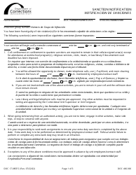 Form DOC17-085ES Sanction Notification - Washington (English/Spanish)