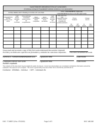 Form DOC17-085ES Sanction Notification - Washington (English/Spanish), Page 2