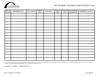 Form DOC17-088 - Fill Out, Sign Online and Download Printable PDF ...