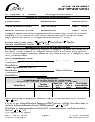 Form DOC20-414ES Intake Questionnaire - Washington (English/Spanish)