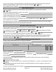Form DOC20-414ES Intake Questionnaire - Washington (English/Spanish), Page 2