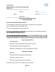 Form EF-FAM-1 Notice of Electronic Filing (Consensual Case) - New York