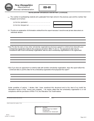 Form ED-05 Scholarship Organization Report - New Hampshire, Page 4