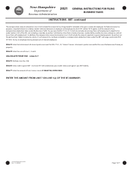 Instructions for Form BT-SUMMARY, BET - New Hampshire, Page 7