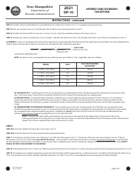 Instructions for Form DP-10 Interest and Dividends Tax Return - New Hampshire, Page 5