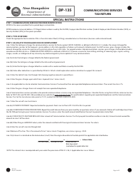 Form DP-135 Communications Services Tax Return - New Hampshire, Page 4
