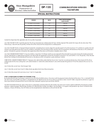 Form DP-135 Communications Services Tax Return - New Hampshire, Page 5