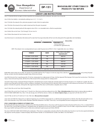 Form DP-151 Wholesalers' Other Tobacco Products Tax Return - New Hampshire, Page 5