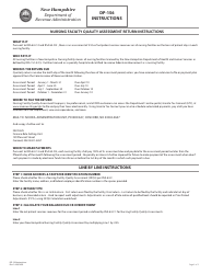 Instructions for Form DP-156 Nursing Facility Quality Assessment Return - New Hampshire