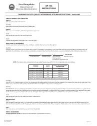 Instructions for Form DP-156 Nursing Facility Quality Assessment Return - New Hampshire, Page 2