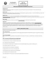 Instructions for Form DP-153 Medicaid Enhancement Tax Return - New Hampshire