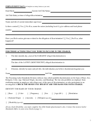 General Intake Questionnaire - Fair Employment Program - Wyoming, Page 3