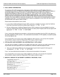 Form AAP3 Reassessment Information - Adoption Assistance Program - California, Page 3