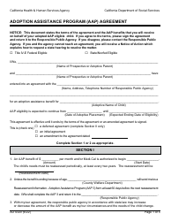 Form AD4320 Adoption Assistance Program (Aap) Agreement - California