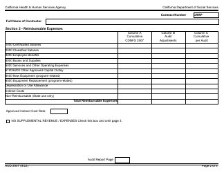 Form AUD2507 Audited Fiscal Report for Resource and Referral Programs - California, Page 2