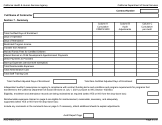 Form AUD9500 Audited Attendance and Fiscal Report for Child Development Programs - California, Page 8