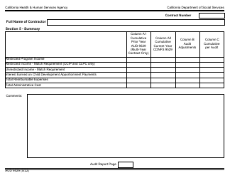 Form AUD9529 Audited Fiscal Report for Child Development Support Contracts - California, Page 4