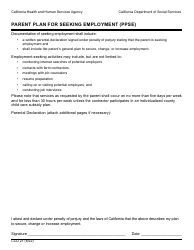 Document preview: Form CCD21 Parent Plan for Seeking Employment (Ppse) - California