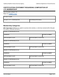 Form CCD43 Certification Statement Regarding Composition of Lpc Membership - California