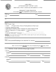 Request for Process - Jefferson County, Texas