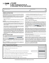 Form D-422 Underpayment of Estimated Tax by Individuals - North Carolina, Page 2