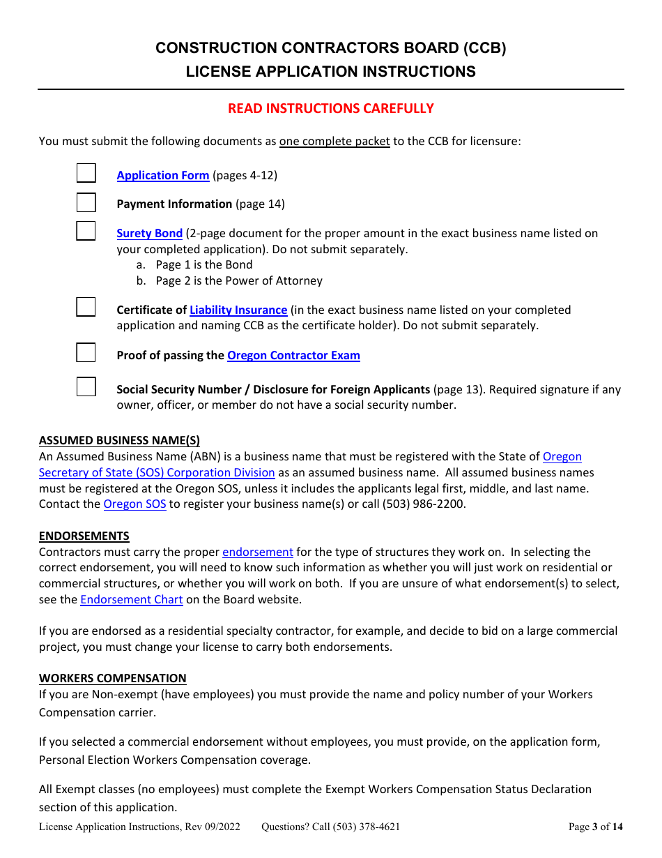 License Application for Limited Liability Company (LLC), Corporation, or Trust (Residential, Commercial or Dual Endorsement) - Oregon, Page 2