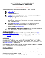License Application for Sole Proprietorship (Residential, Commercial or Dual Endorsement) - Oregon, Page 2