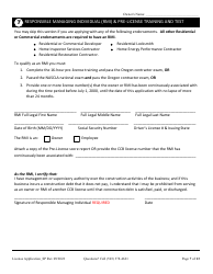 License Application for Sole Proprietorship (Residential, Commercial or Dual Endorsement) - Oregon, Page 7