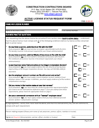 Active License Status Request Form - Oregon