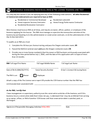 License Application Limited Liability Partnership (LLP ) or Limited Partnership (Lp) (Residential, Commercial or Dual Endorsement) - Oregon, Page 11