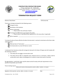 Document preview: Termination Request Form - Oregon
