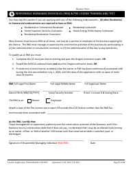 License Application for Partnership or Joint Venture (Residential, Commercial or Dual Endorsement) - Oregon, Page 9