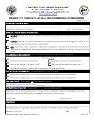 Document preview: Request to Remove, Change or Add Commercial Endorsement - Oregon