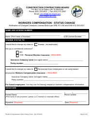 Document preview: Workers Compensation - Status Change - Oregon