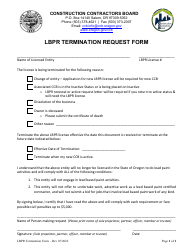 Document preview: Lbpr Termination Request Form - Oregon