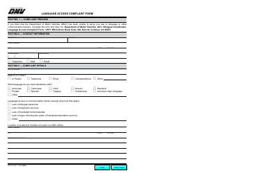 Document preview: Form ADM140 Language Access Complaint Form - California