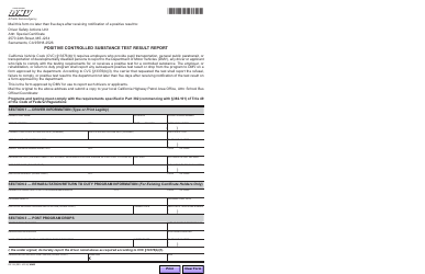 Document preview: Form DS334 Positive Controlled Substance Test Result Report - California