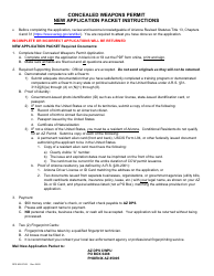 Form DPS802-07202 Concealed Weapons Permit New Application - Arizona