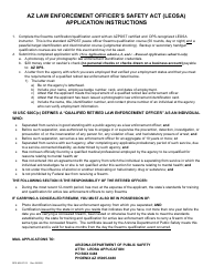 Document preview: Form DPS802-07213 Law Enforcement Officers' Safety Act (Leosa) Application - Arizona
