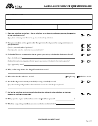 Document preview: Ambulance Service Questionnaire - Minnesota