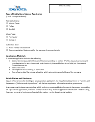 New Land-Based Aquaculture Institutional Licence Application - Nova Scotia, Canada, Page 2
