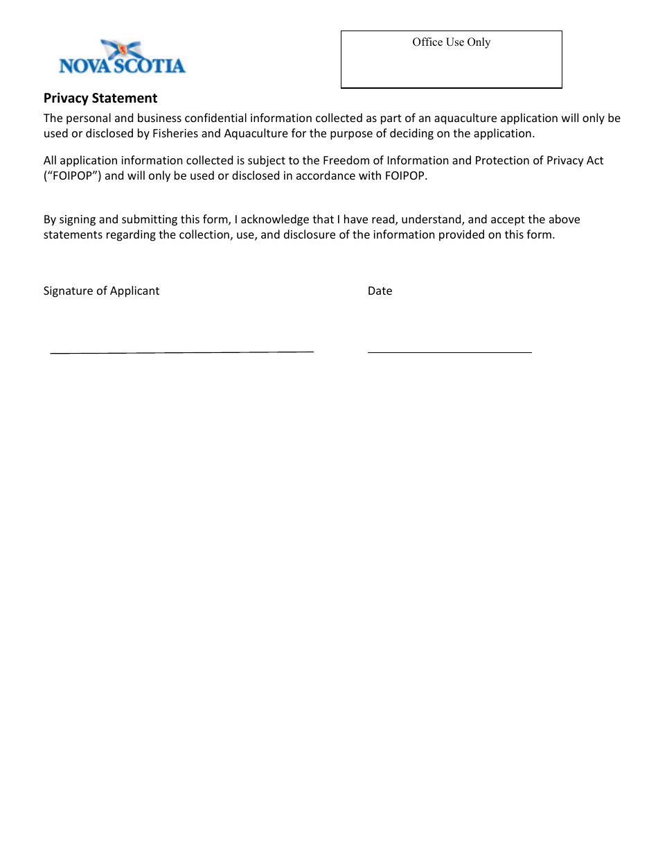 New Land-Based Aquaculture Institutional Licence Application - Nova Scotia, Canada, Page 3