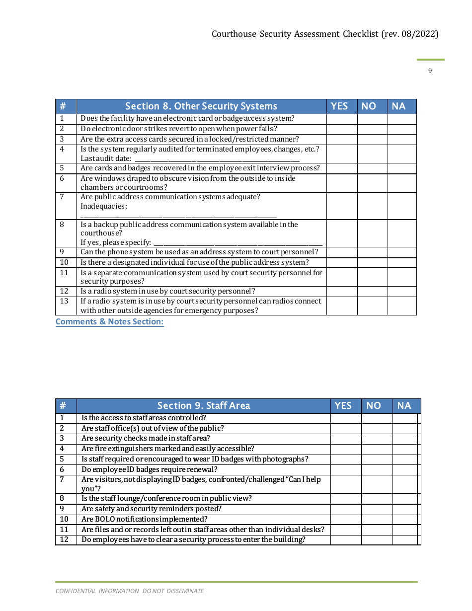 Arizona Courthouse Security Assessment Checklist - Fill Out, Sign ...