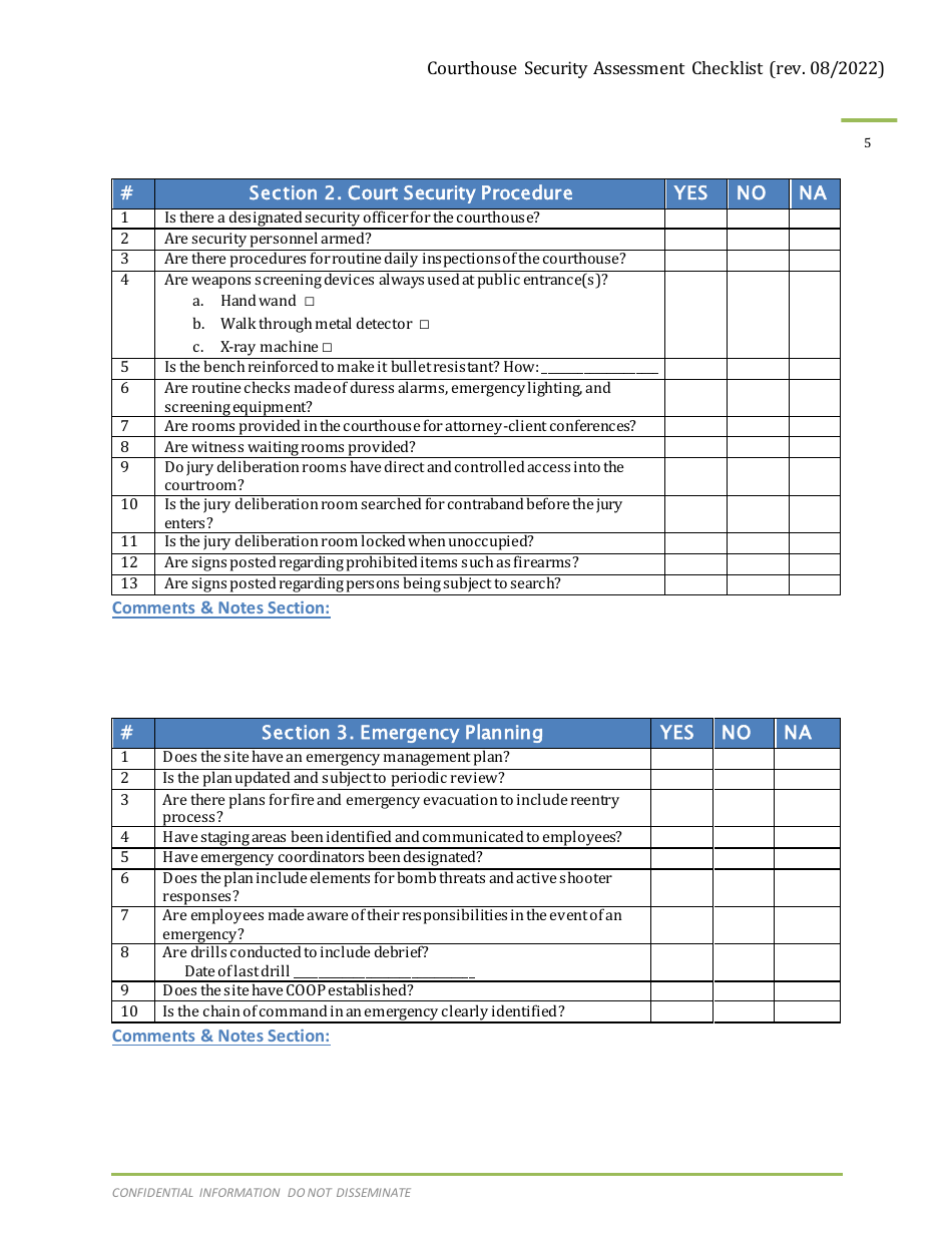 Arizona Courthouse Security Assessment Checklist - Fill Out, Sign ...