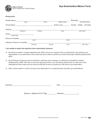 Document preview: Eye Examination Waiver Form - Illinois