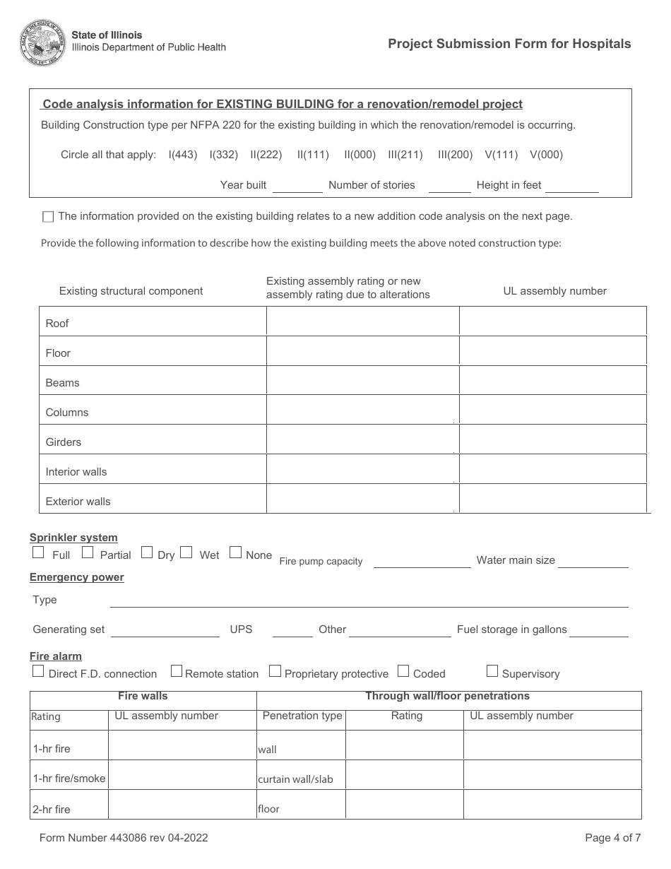 Form 443086 Project Submission Form for Hospitals - Illinois, Page 4